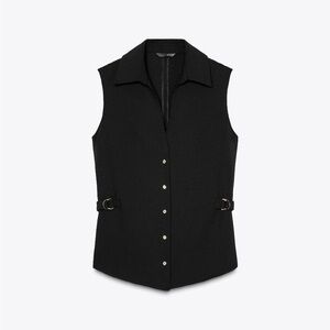 Zara Belted Crepe Shirt